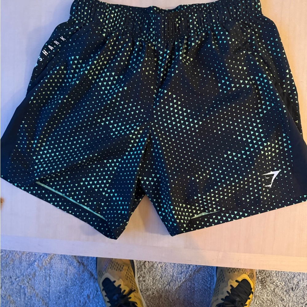 Gymshark Black and Green Athletic Shorts Lightweight Breathable